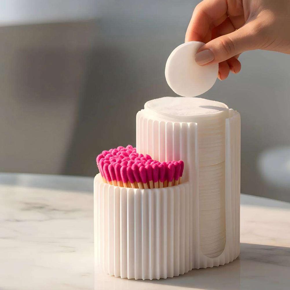 Nail Art Sch - Cotton Swabs Storage Box Makeup Round
