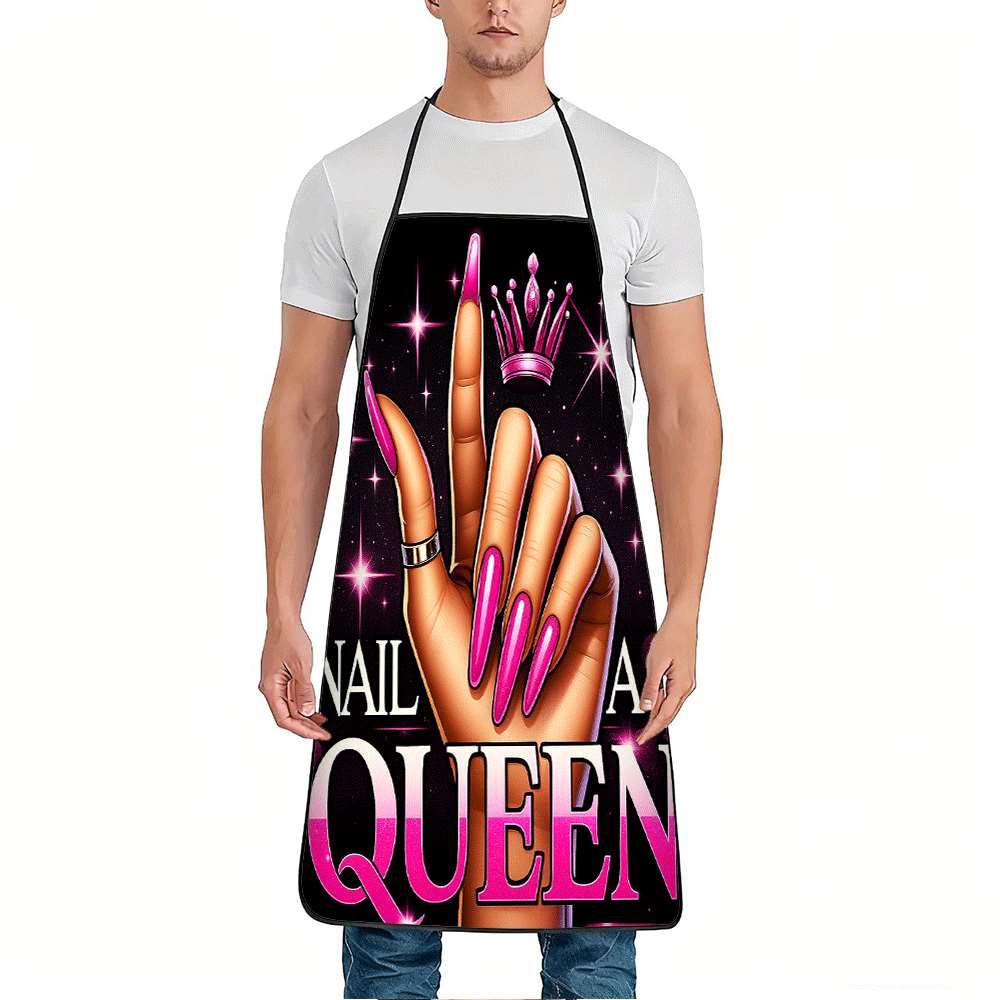 Nail Art Queen - 1 Trendy Nail Art-Themed Apron, Featuring