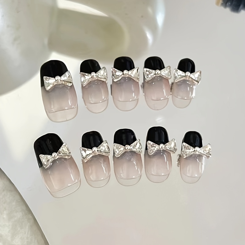 Nail Art Emerald - 10pcs Handmade press on nails medium,Sparkling