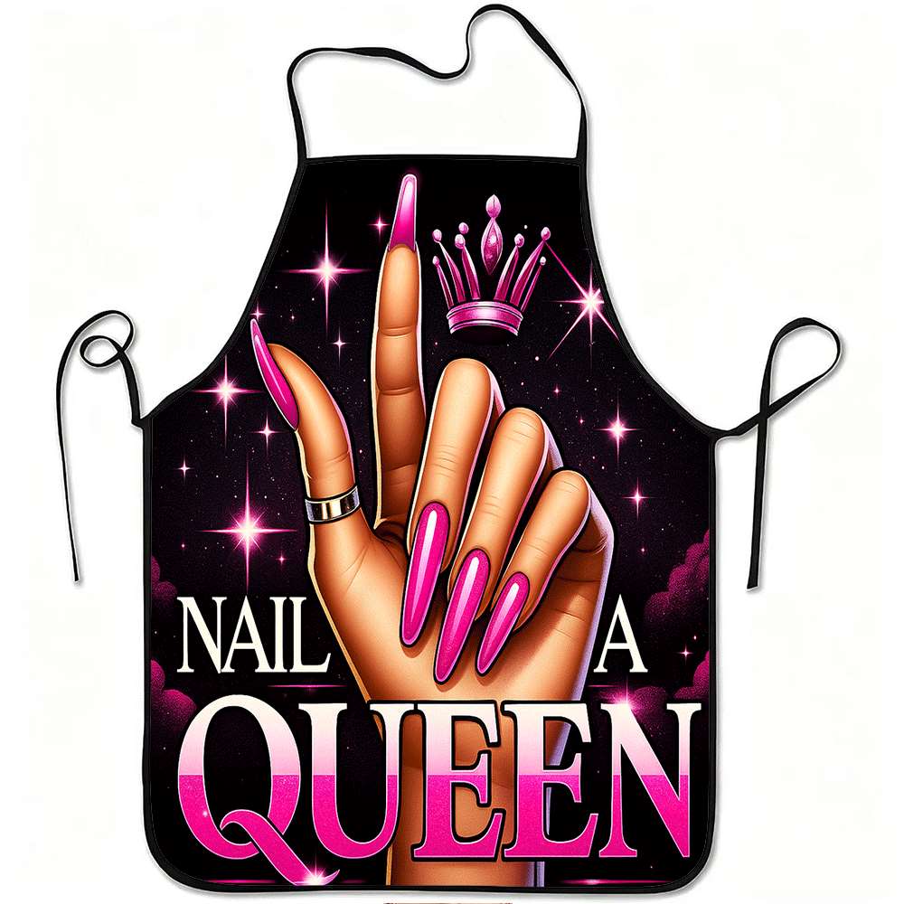 Nail Art Queen - 1pc Nail Art Queen Printed Apron