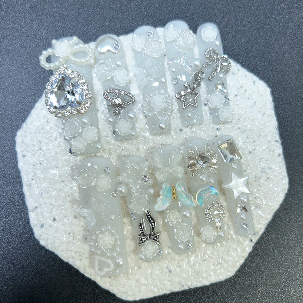 Nail Art Love - 10PCS Cute Jirai Kei White Handmade