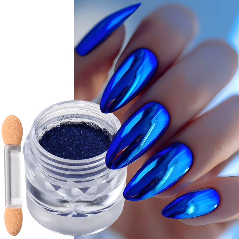 Nail Art Queen - Royal Blue Chrome Mirror Nail Powder