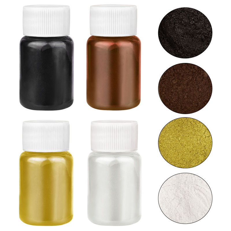 4 Colors/Set Pearlescent Powde - Nail Art Emerald ulasan dan harga