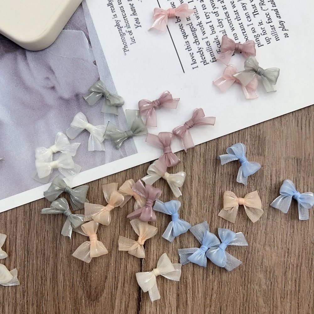 10Pcs Colorful Bow Pearlescent - Nail Art French Nails ulasan dan harga