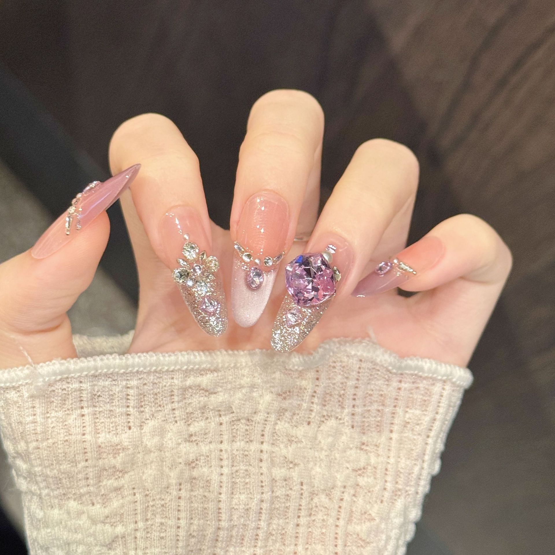 10pcs Pure Hand Pressed Coffin - Nail Art Emerald ulasan dan harga