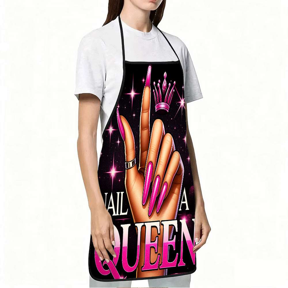 1 Trendy Nail Art-Themed Apron - Nail Art Queen ulasan dan harga