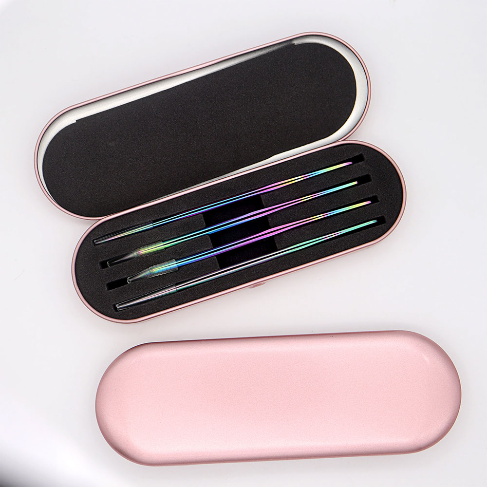 4Pcs Rainbow Eyelashes Tweezer - Nail Art Rainbow ulasan dan harga