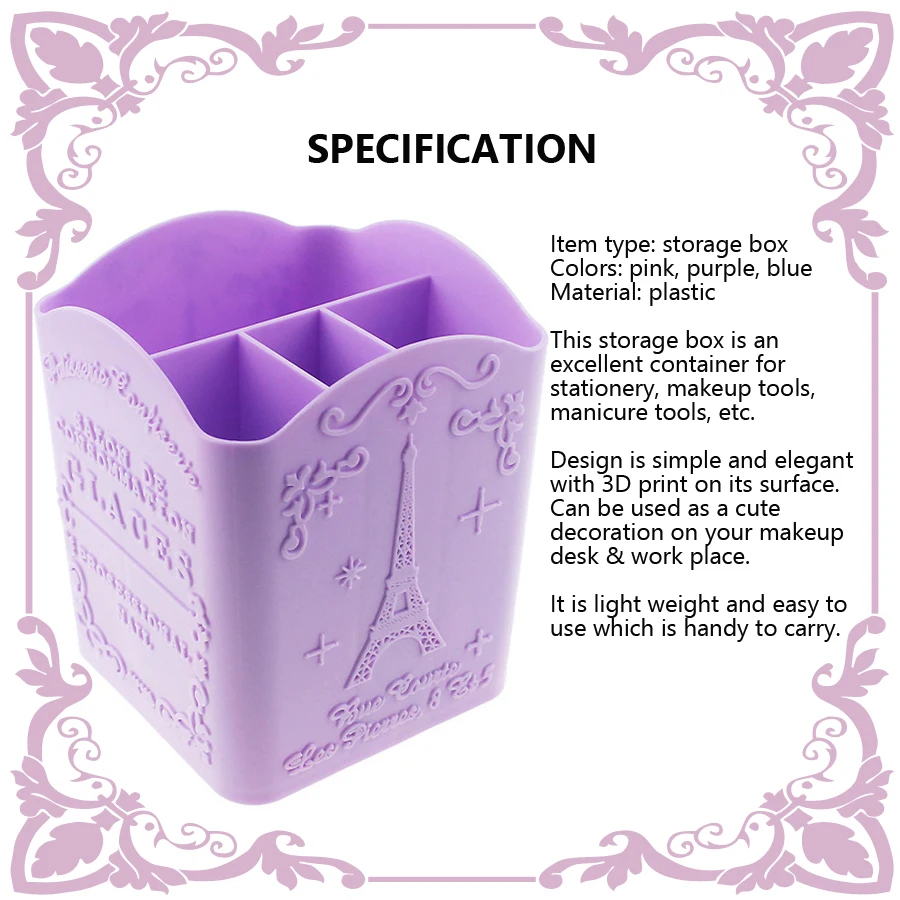 4-Compartment Nail Art Brush H - Nail Art Kaki ulasan dan harga