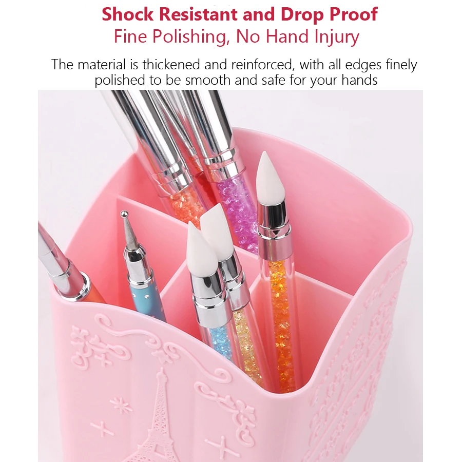 4-Compartment Nail Art Brush H - Nail Art Kaki ulasan dan harga