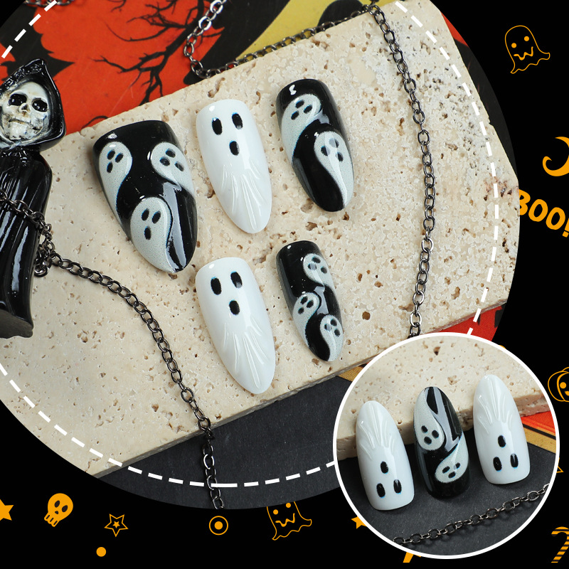 30pcs 2025 Halloween Almond Sh - Nail Art Emerald ulasan dan harga