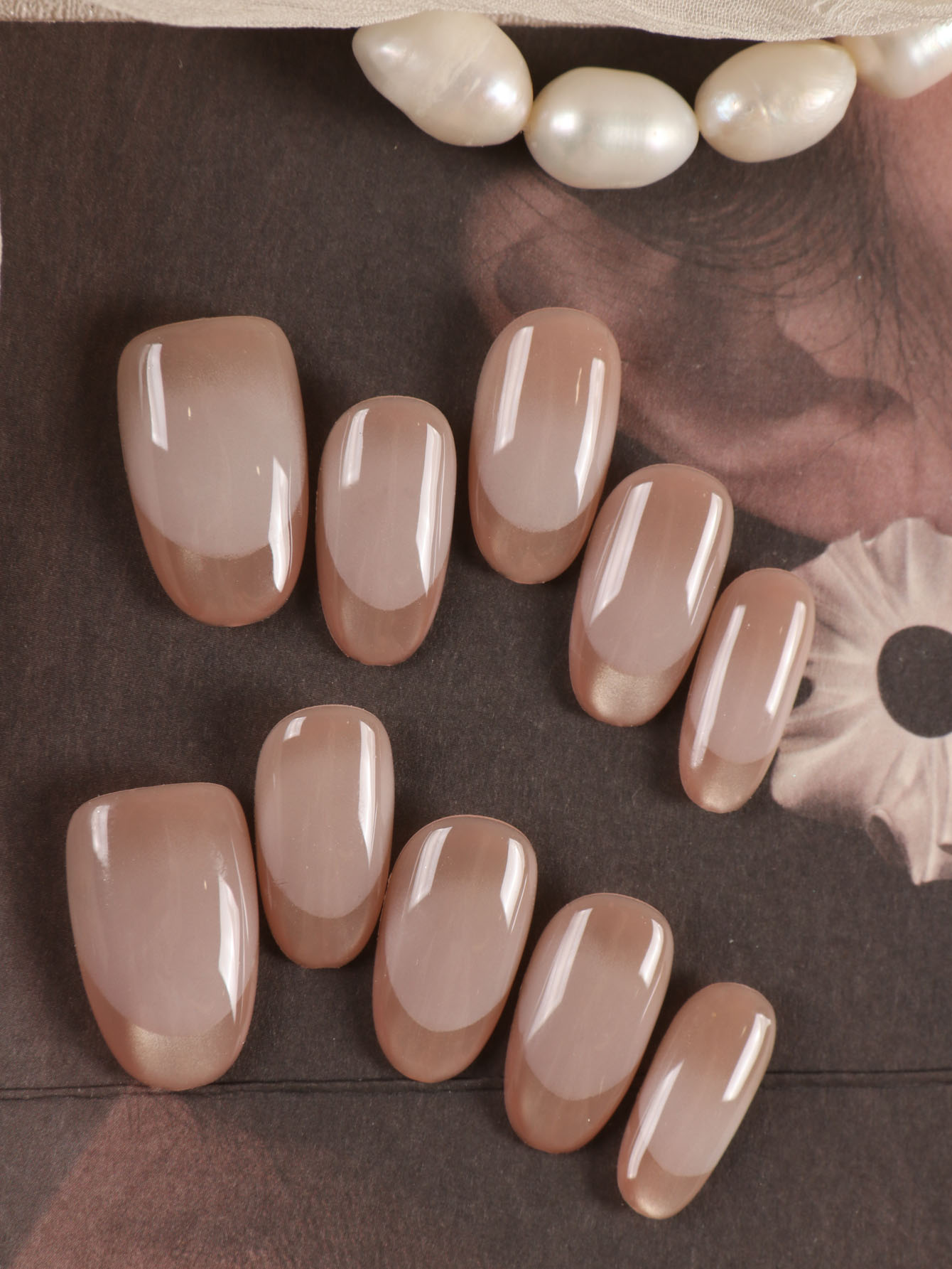 10Pcs Press on Nails Short Gol - Nail Art French Nails ulasan dan harga