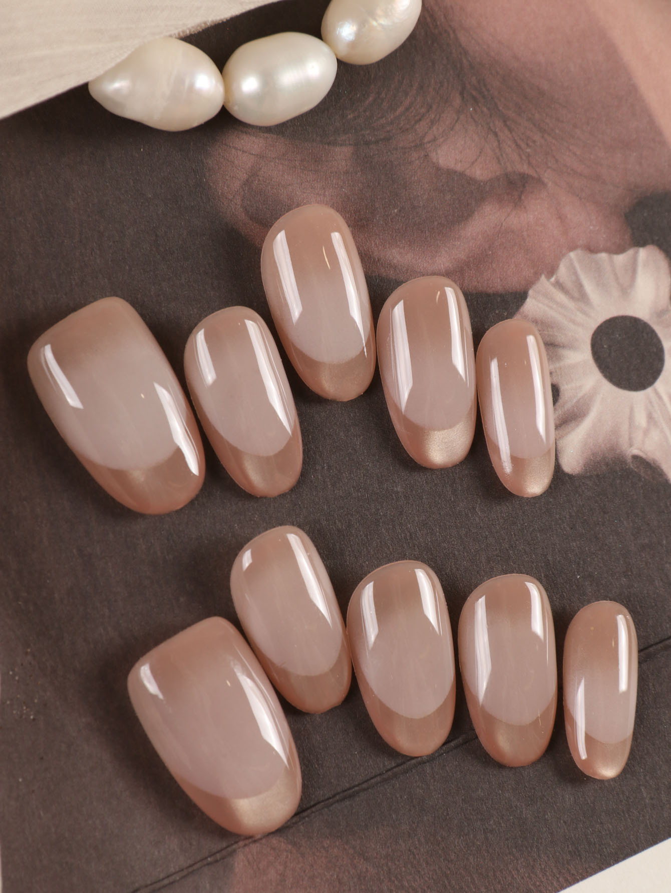 10Pcs Press on Nails Short Gol - Nail Art French Nails ulasan dan harga