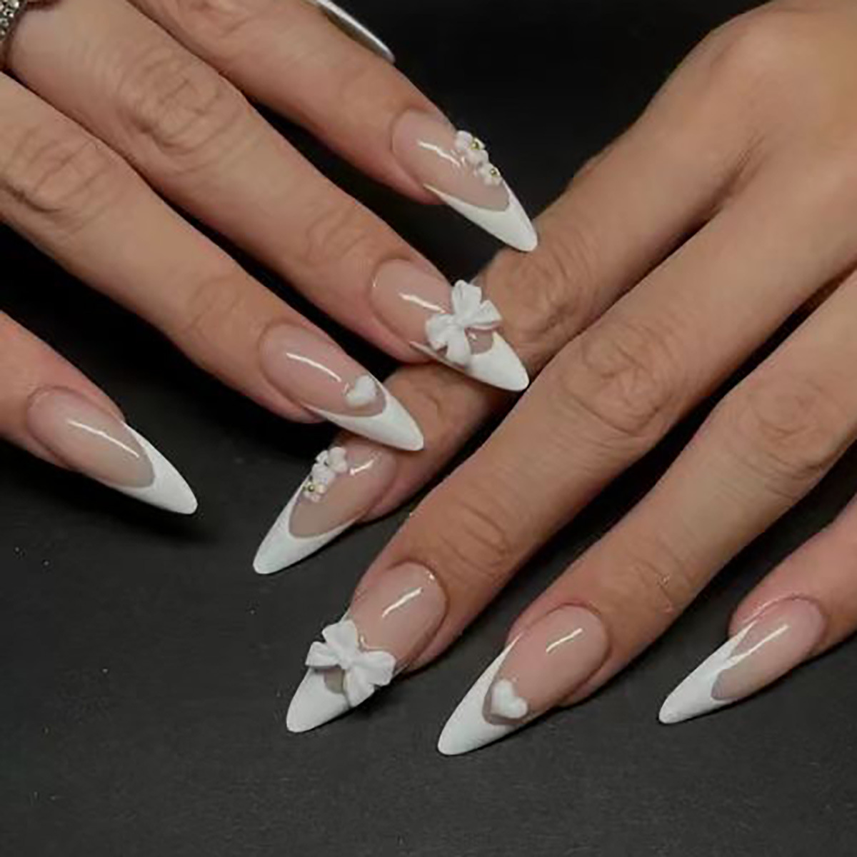 24pcs Fashion Rhinestone Press - Nail Art French Nails ulasan dan harga