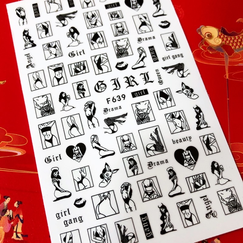1 sheet Newest 3D Nail Sticker - Nail Art Queen ulasan dan harga