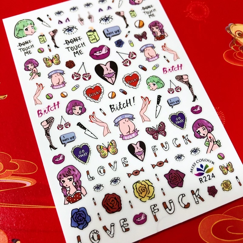 1 sheet Newest 3D Nail Sticker - Nail Art Queen ulasan dan harga
