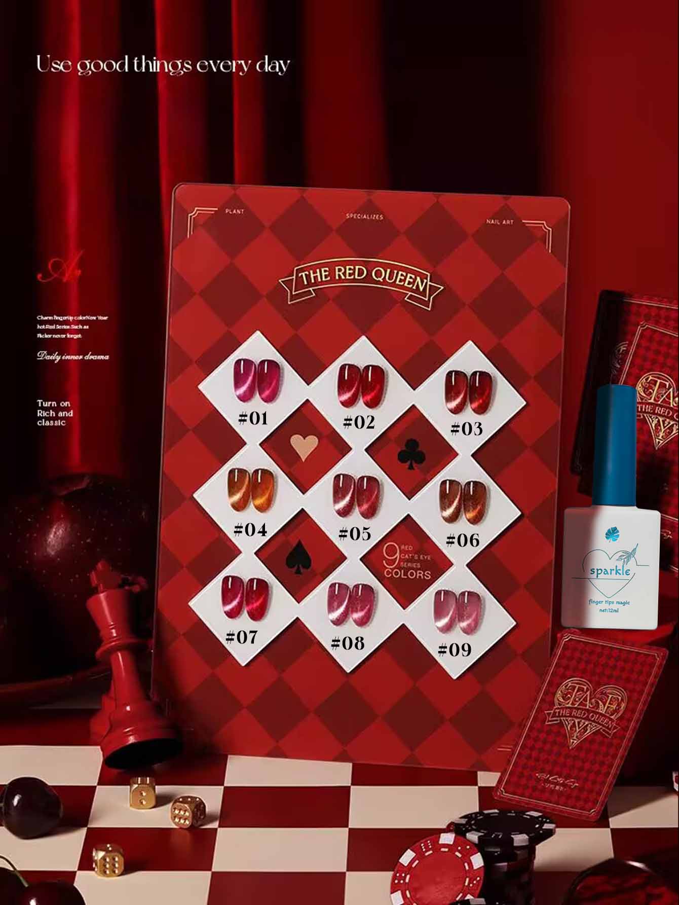 1-9pcs 12ml Korean Style Red H - Nail Art Queen ulasan dan harga