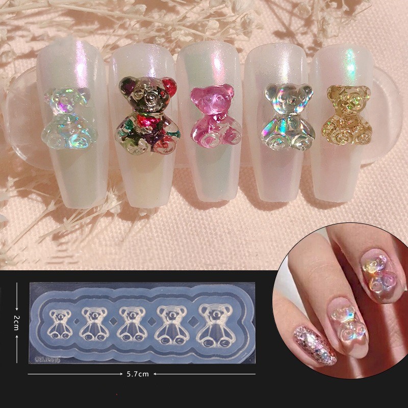 SNASAN Cute Butterfly Bow Bear - Nail Art Emerald ulasan dan harga