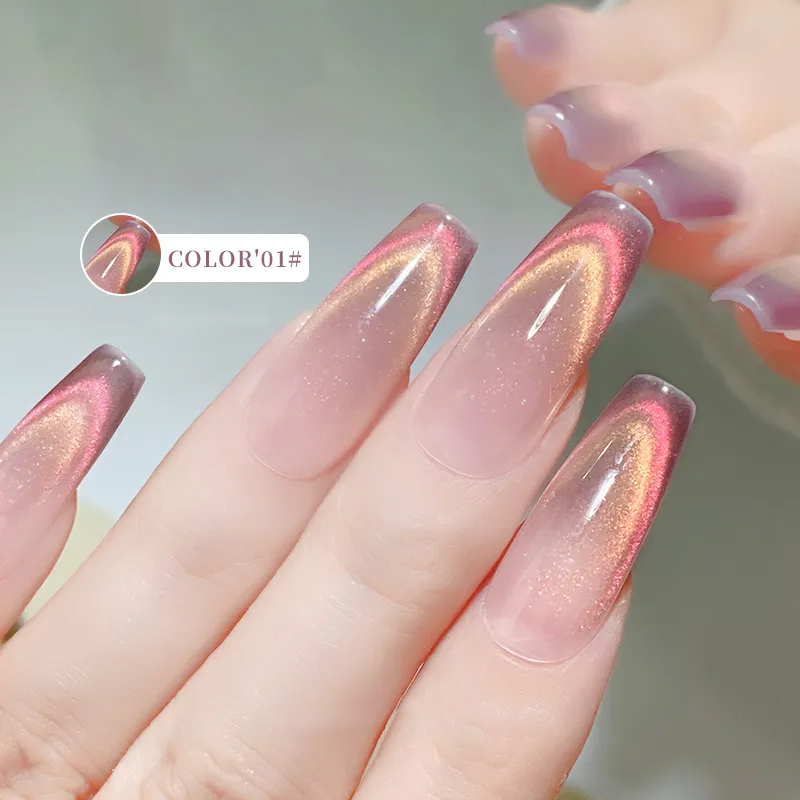 6 Colors Aurora Cat Eye Magnet - Nail Art Rainbow ulasan dan harga
