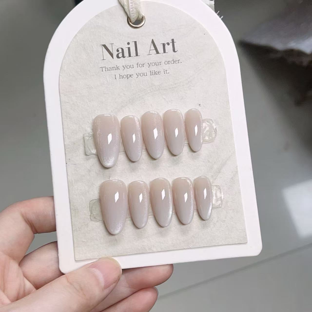 10pcs Solid Color Handmade Pre - Nail Art French Nails ulasan dan harga