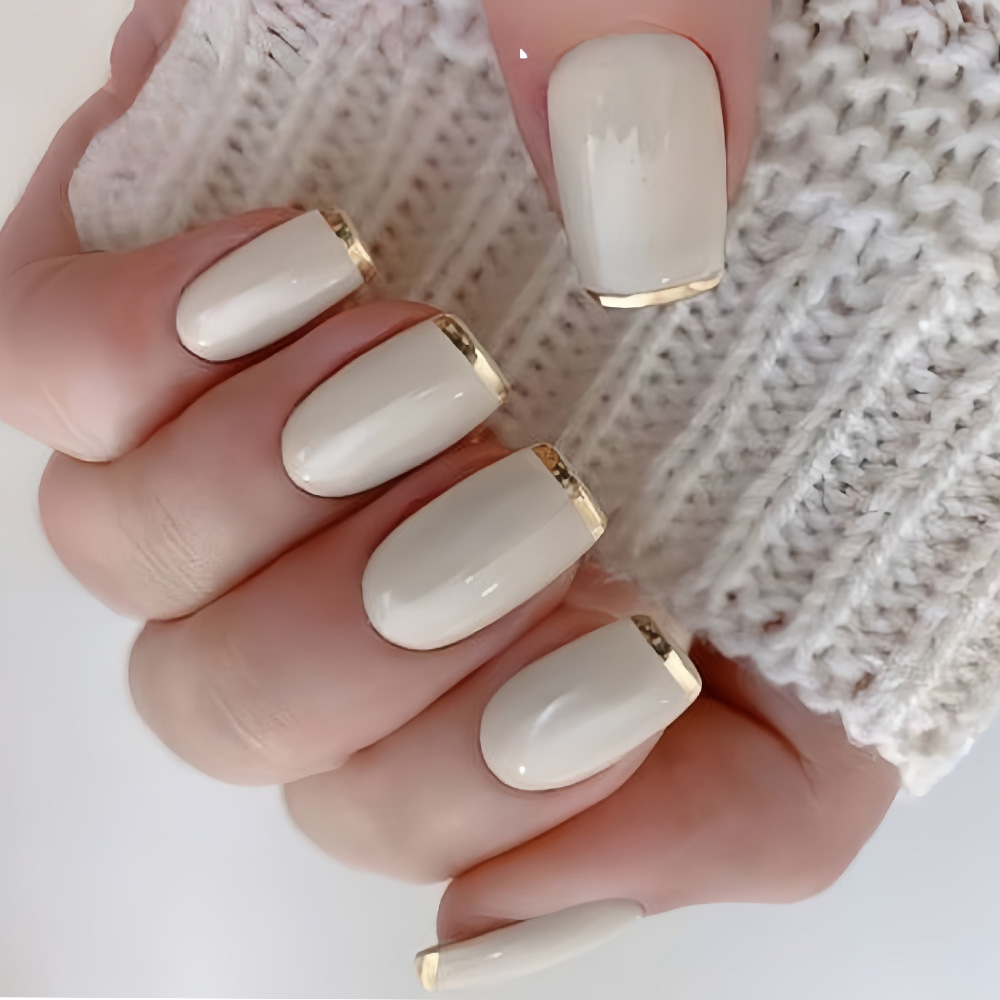 Medium fake nails for women Be - Nail Art French Nails ulasan dan harga
