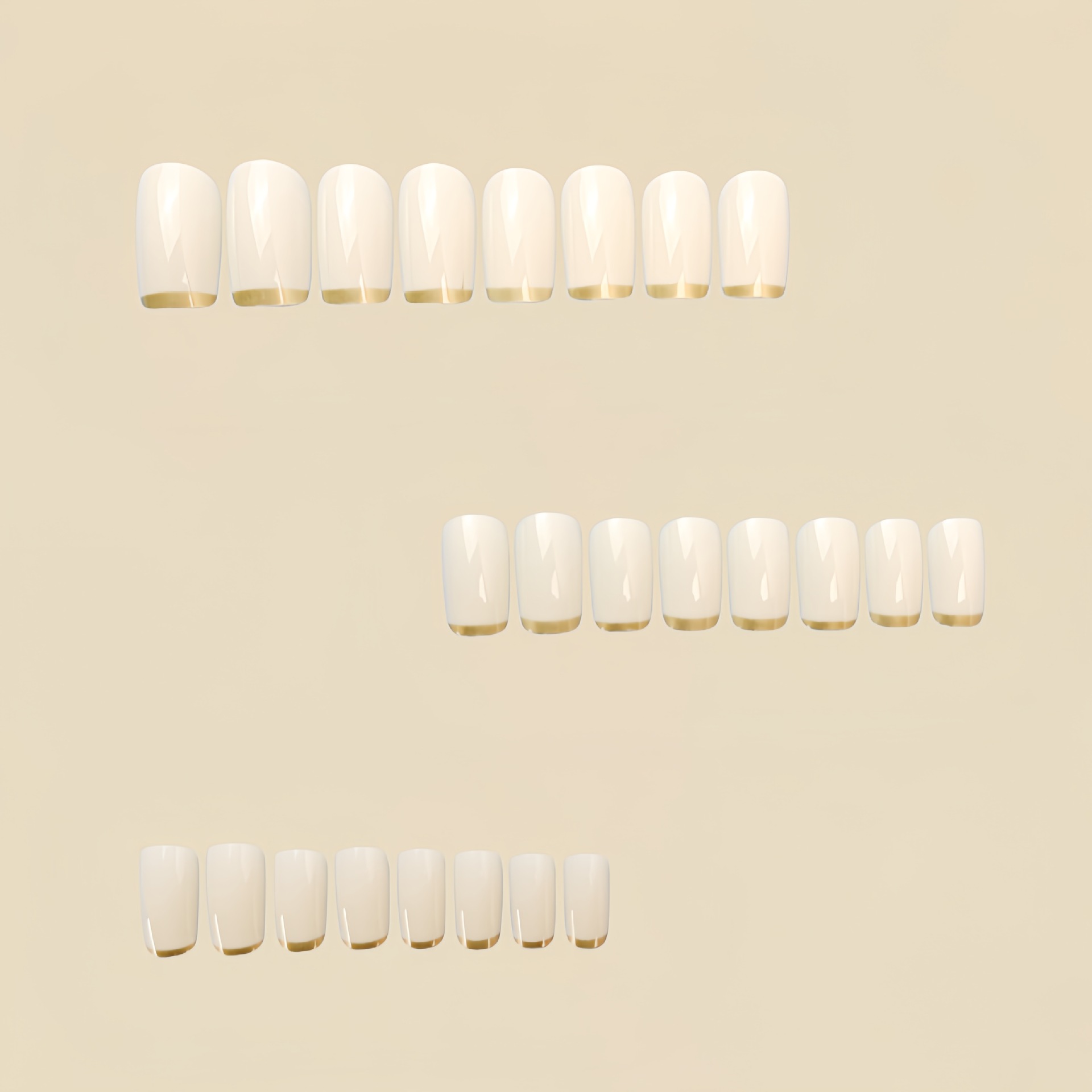 Medium fake nails for women Be - Nail Art French Nails ulasan dan harga