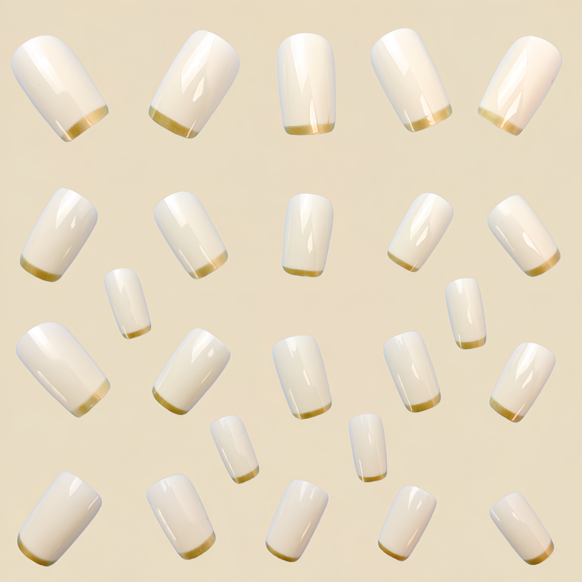 Medium fake nails for women Be - Nail Art French Nails ulasan dan harga