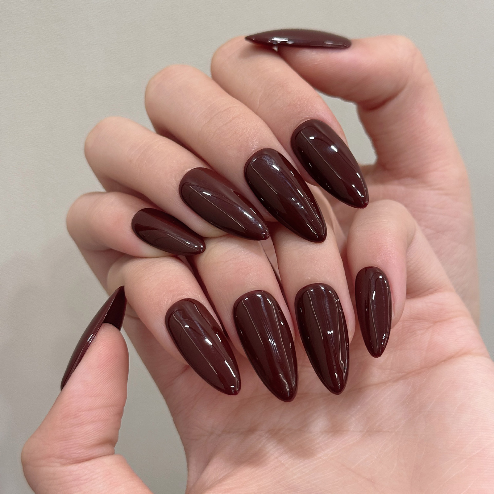 10pcs Handmade Solid Color Alm - Nail Art Emerald ulasan dan harga
