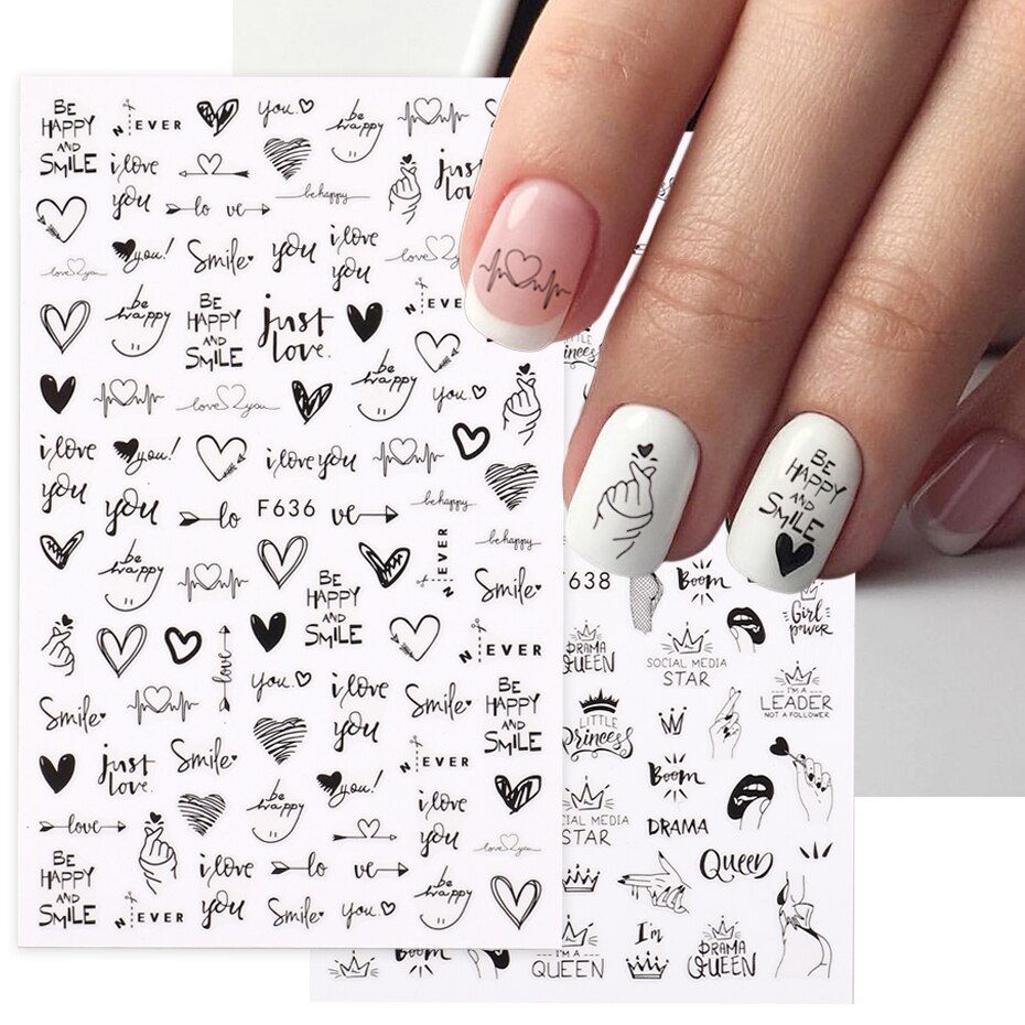 2pcs Heart Love Design 3D Nail - Nail Art Love ulasan dan harga