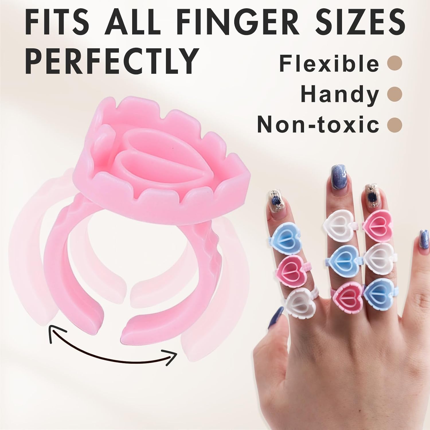 100 PCS Glue Rings for Eyelash - Nail Art Love ulasan dan harga