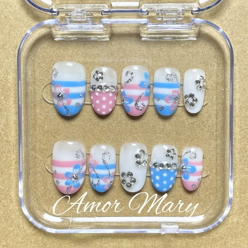 Summer Fresh 3D Flower Diamond - Nail Art Love ulasan dan harga