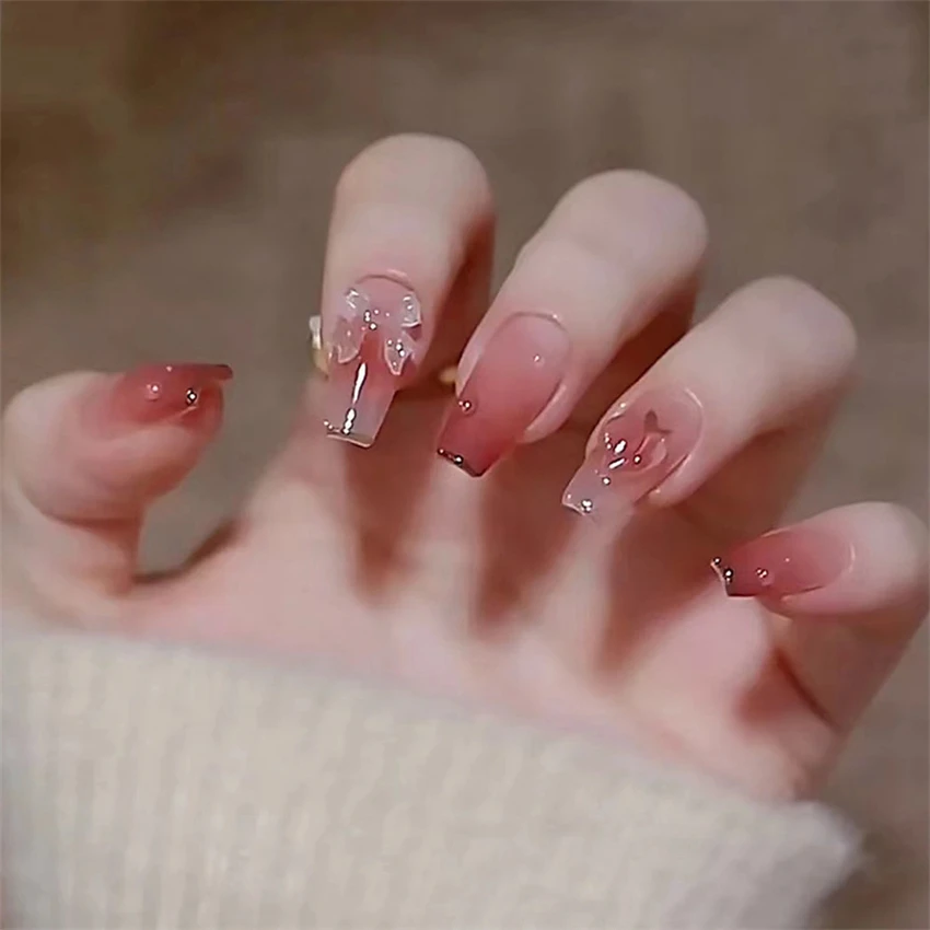 24Pcs/Set Fake Nails Art Bow P - Nail Art Love ulasan dan harga