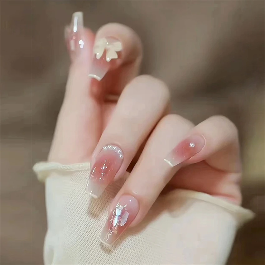 24Pcs/Set Fake Nails Art Bow P - Nail Art Love ulasan dan harga