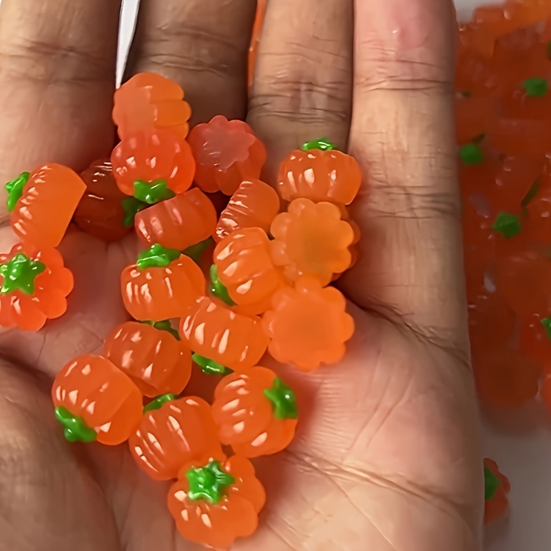 10 Mini Pumpkin Resin Accessor - Nail Art Emerald ulasan dan harga