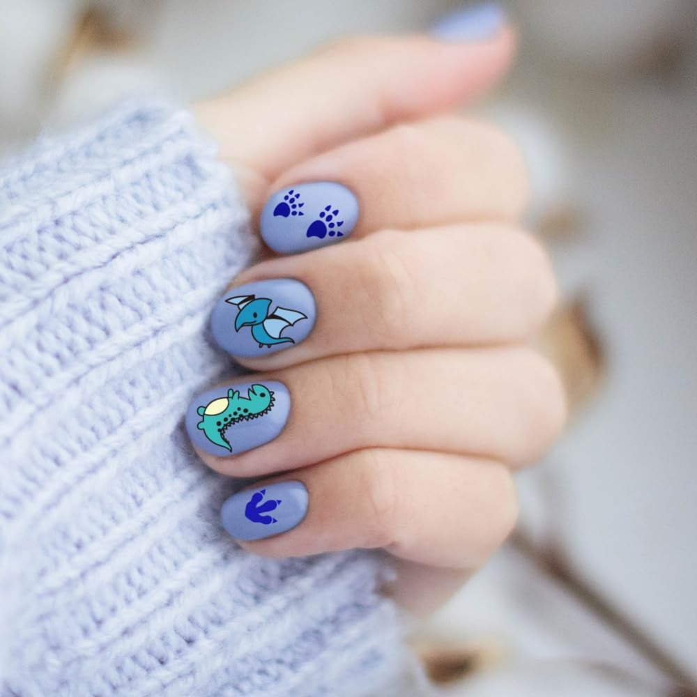 3pcs Dinosaur Nail Stamping Pl - Nail Art Love ulasan dan harga