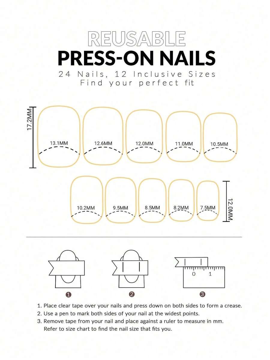 24pcs Reusable Press-On Nails  - Nail Art French Nails ulasan dan harga