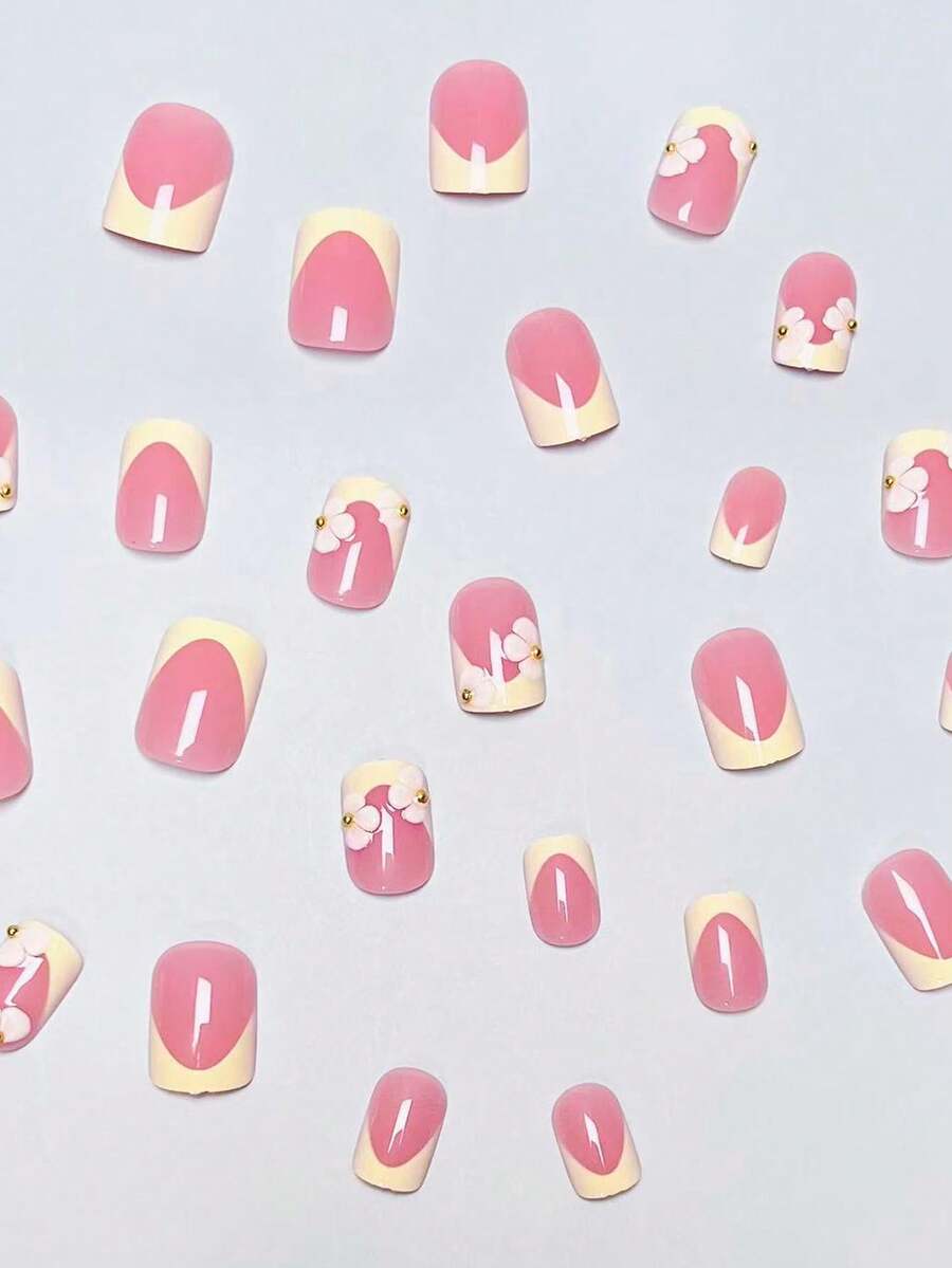 24pcs Reusable Press-On Nails  - Nail Art French Nails ulasan dan harga