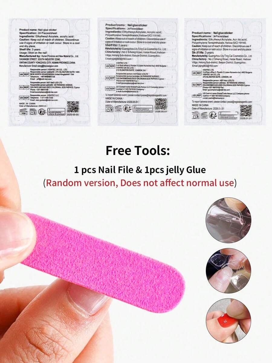 24pcs Reusable Press-On Nails  - Nail Art French Nails ulasan dan harga