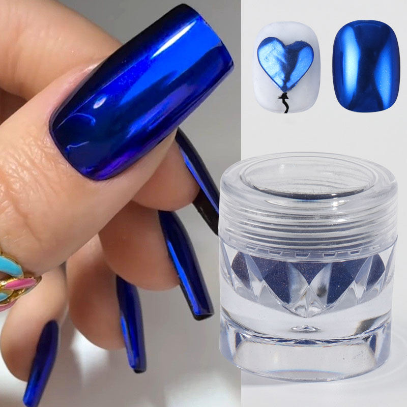 Royal Blue Chrome Mirror Nail  - Nail Art Queen ulasan dan harga